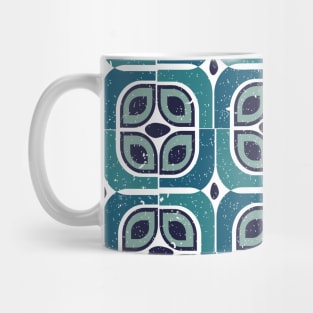 Teal Green and Blue Color Geometric Seamless Pattern Mug